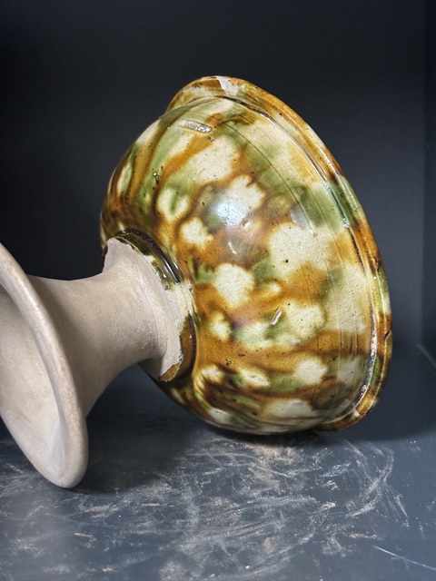 古玩陶瓷唐·三彩豆真品鑒賞圖