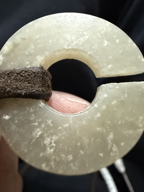 古玩玉器岫玉玉玦真品鑒賞圖