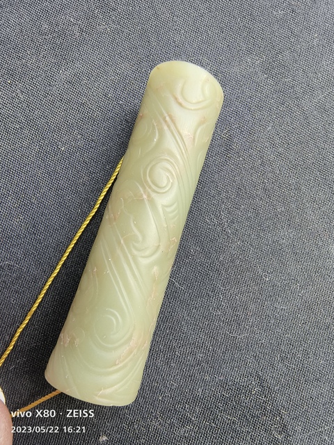 古玩玉器和田玉雕“虺龍紋勒”真品鑒賞圖