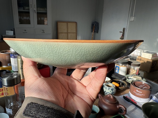 古玩陶瓷青釉臥足盤拍賣，當前價格18866元