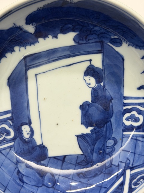 古玩陶瓷人物紋青花孔明碗真品鑒賞圖