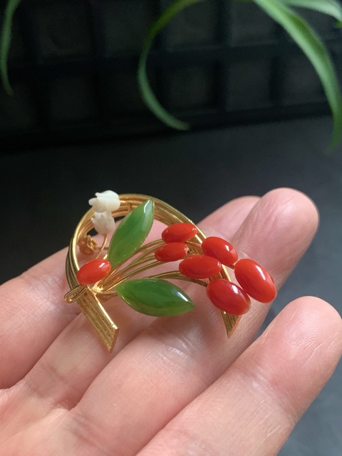 古玩玉器多寶鑲嵌“胸針”真品鑒賞圖