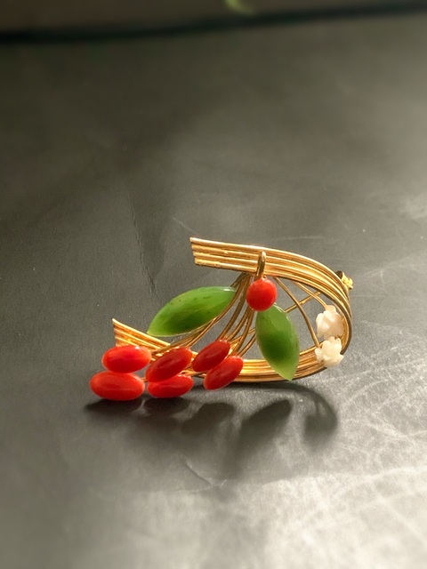 古玩玉器多寶鑲嵌“胸針”真品鑒賞圖