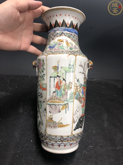 古玩陶瓷清咸豐粉彩人物故事紋獸耳銜環尊拍賣，當前價格29999元