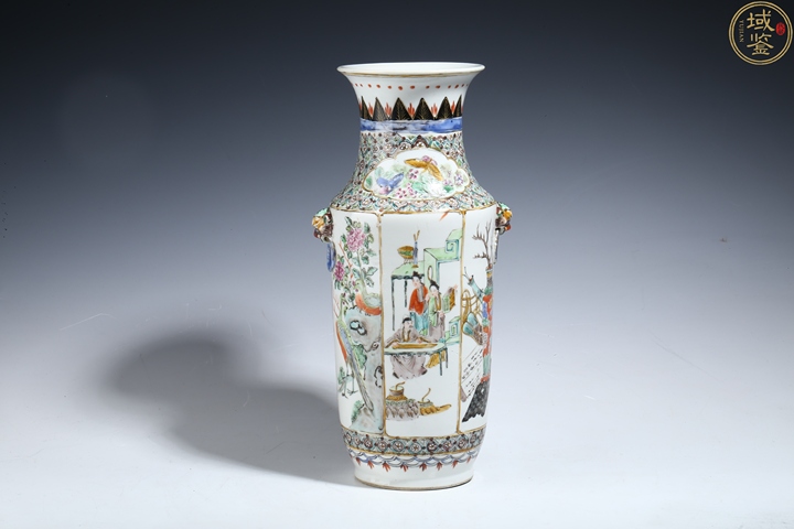 古玩陶瓷清咸豐粉彩人物故事紋獸耳銜環尊拍賣，當前價格29999元