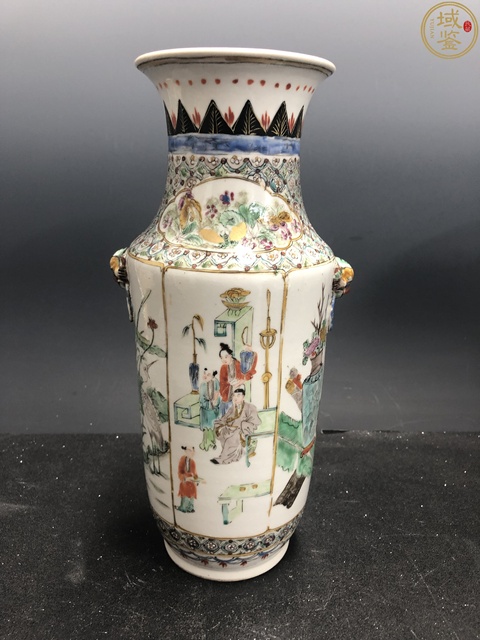 古玩陶瓷清咸豐粉彩人物故事紋獸耳銜環尊拍賣，當前價格29999元