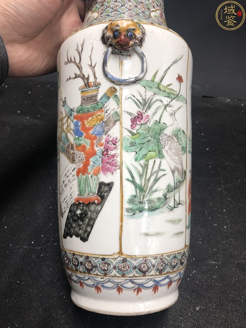 古玩陶瓷清咸豐粉彩人物故事紋獸耳銜環尊拍賣，當前價格29999元