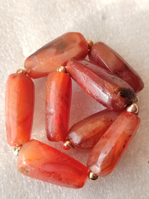 古玩玉器天然紅瑪瑙珠串真品鑒賞圖