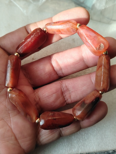 古玩玉器天然紅瑪瑙珠串真品鑒賞圖