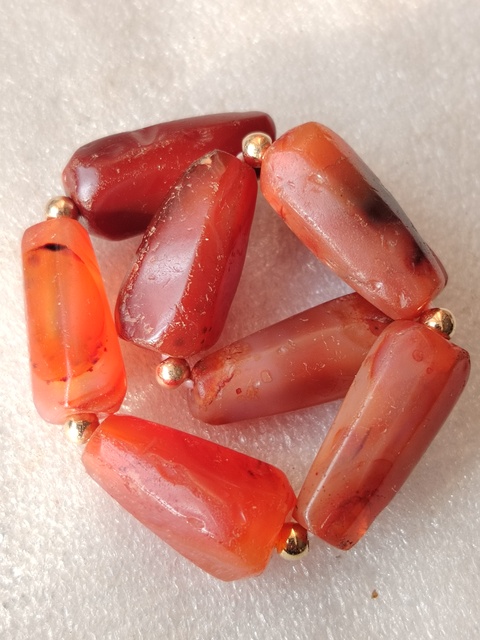 古玩玉器天然紅瑪瑙珠串真品鑒賞圖