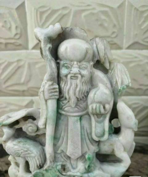 古玩玉器壽星擺件真品鑒賞圖
