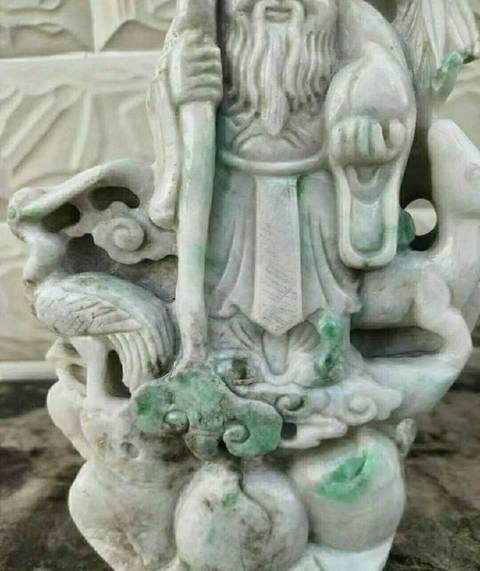 古玩玉器壽星擺件真品鑒賞圖