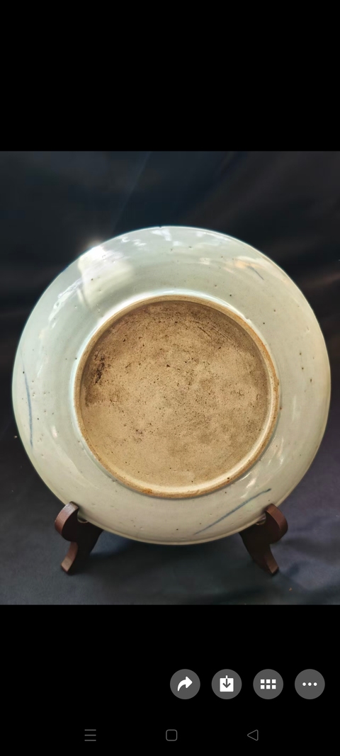 古玩陶瓷青花魚盤拍賣，當前價格200元