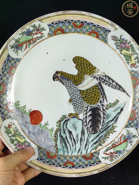古玩陶瓷清咸豐?五彩英雄獨(dú)立紋大盤(pán)拍賣(mài)，當(dāng)前價(jià)格8000元