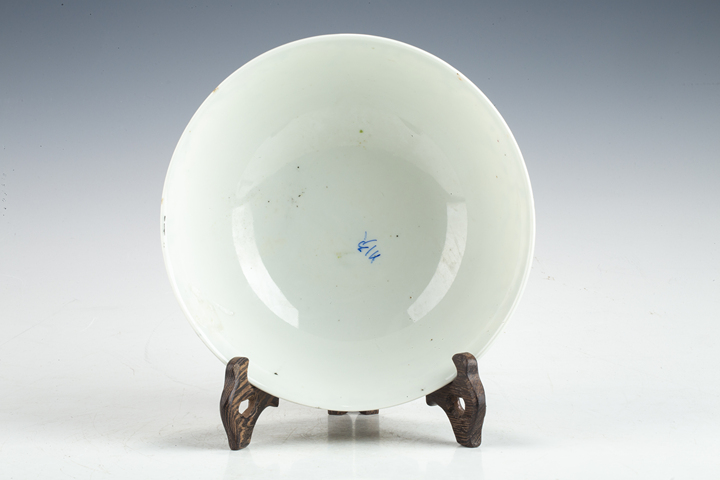 古玩陶瓷民國·墨地粉彩百花不落地紋碗真品鑒賞圖