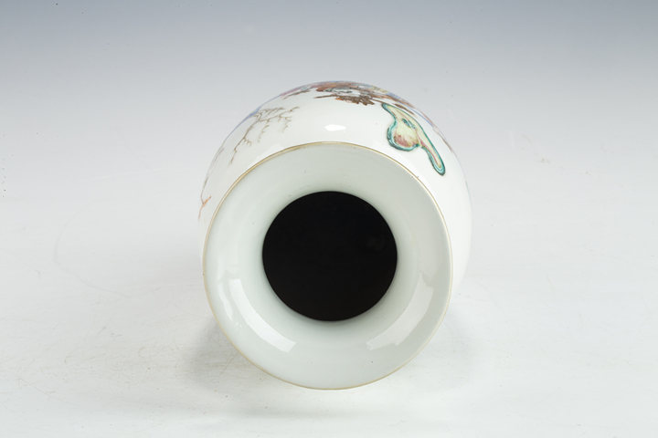 古玩陶瓷清晚·粉彩福祿壽三星人物紋瓶真品鑒賞圖