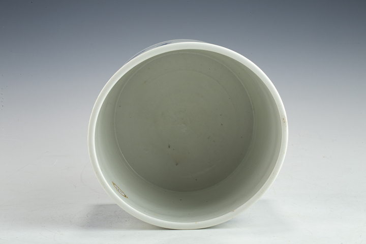 古玩陶瓷清乾隆·青花山水人物紋筆海真品鑒賞圖