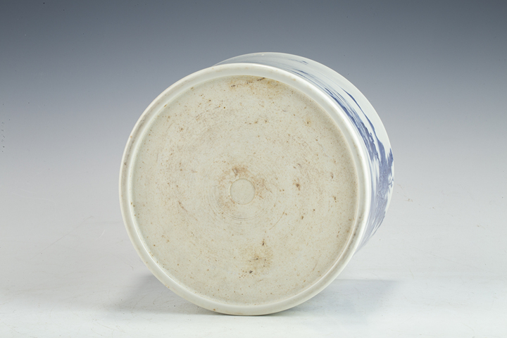 古玩陶瓷清乾隆·青花山水人物紋筆海真品鑒賞圖