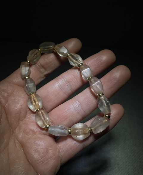 古玩玉器清代.天然水晶珠串拍賣，當前價格500元