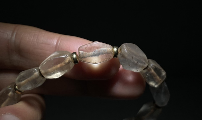 古玩玉器清代.天然水晶珠串拍賣，當前價格500元