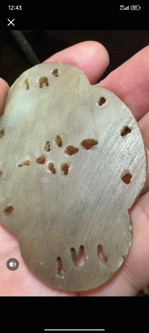 古玩玉器岫玉雕“花卉佩”真品鑒賞圖