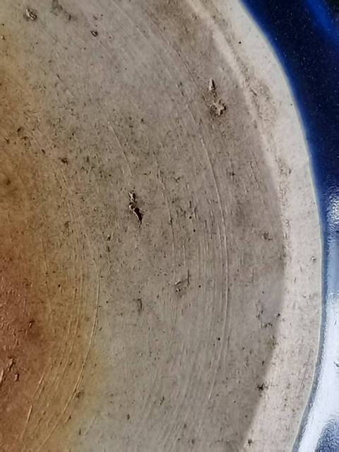 古玩陶瓷清中期祭藍釉三足爐真品鑒賞圖