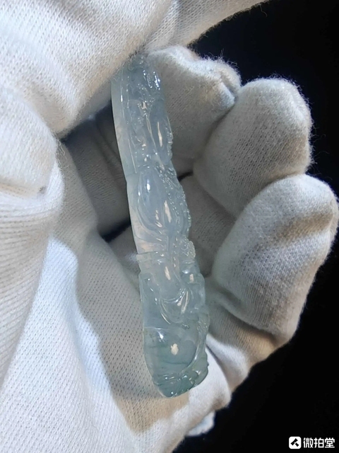 古玩玉器天然翡翠觀音掛件真品鑒賞圖