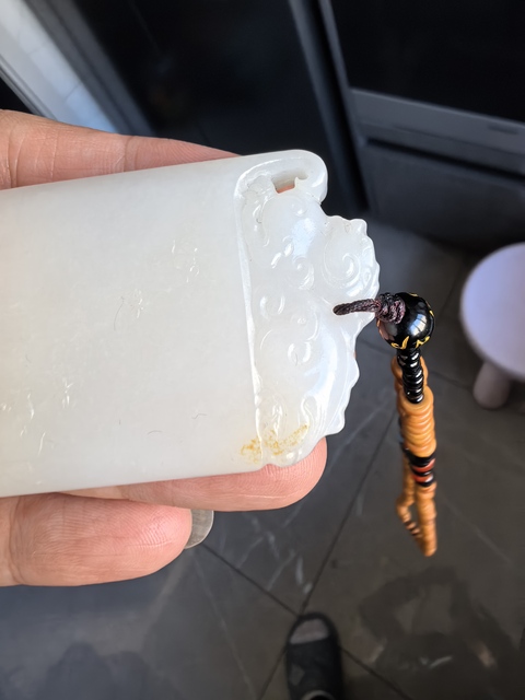 古玩玉器現(xiàn)代新疆和田料玉牌真品鑒賞圖