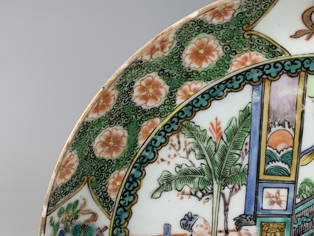 古玩陶瓷清咸豐·廣彩人物故事紋盤拍賣，當前價格504元