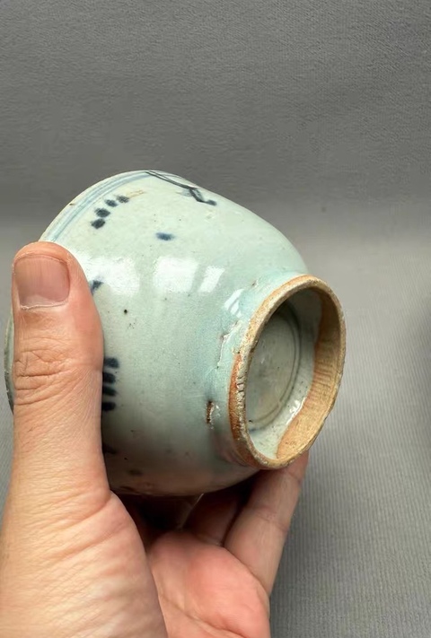 古玩陶瓷魚(yú)藻紋杯真品鑒賞圖