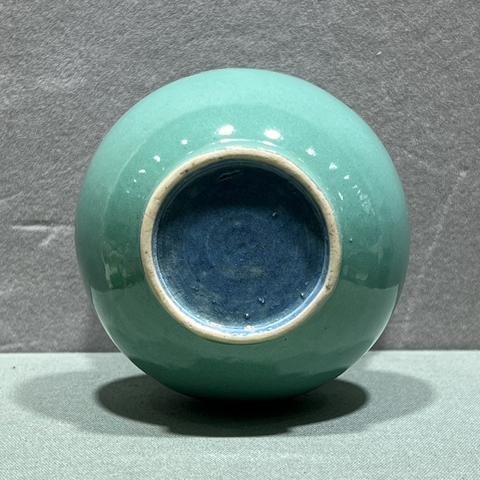 古玩陶瓷清末民初·松石綠釉渣斗 真品鑒賞圖