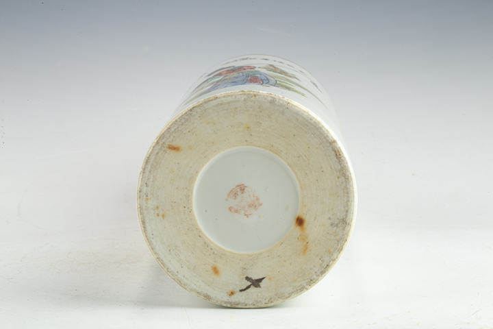 古玩陶瓷民國·粉彩黛玉葬花紋帽筒拍賣，當前價格1520元