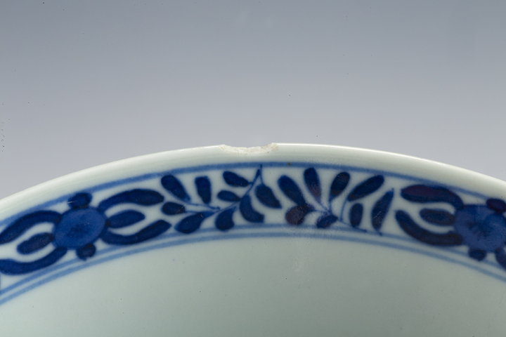 古玩陶瓷清晚·青花開窗四愛圖碗拍賣，當前價格564元