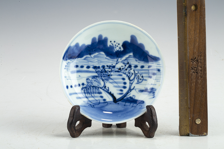 古玩陶瓷清晚·青花山水紋碟拍賣，當(dāng)前價格188元