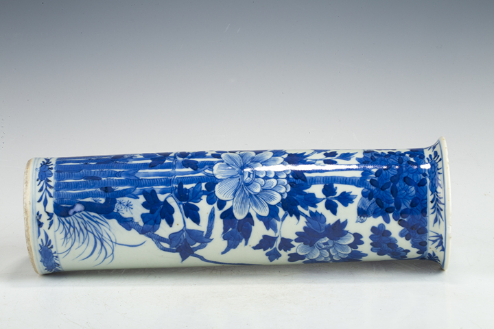 古玩陶瓷清晚·青花花鳥紋花觚拍賣，當前價格376元