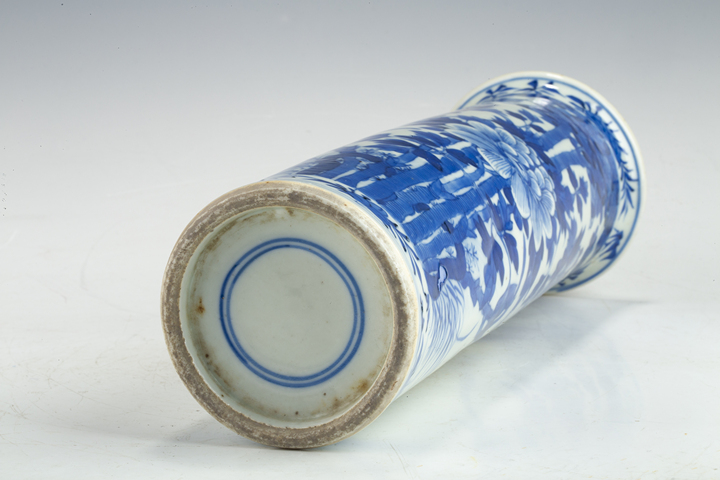 古玩陶瓷清晚·青花花鳥紋花觚拍賣，當前價格376元