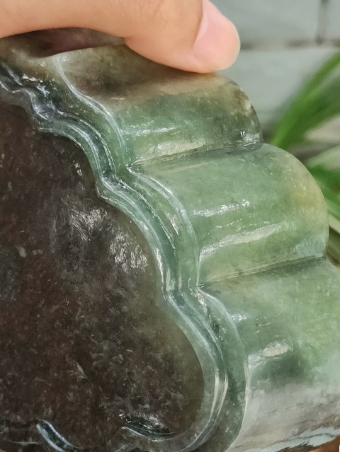 古玩玉器天然翡翠海棠洗真品鑒賞圖