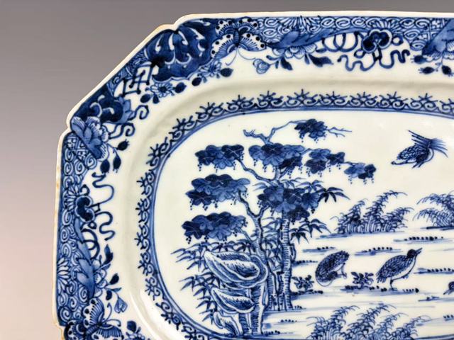 古玩陶瓷清乾隆.青花安居樂業大盤拍賣，當前價格897元