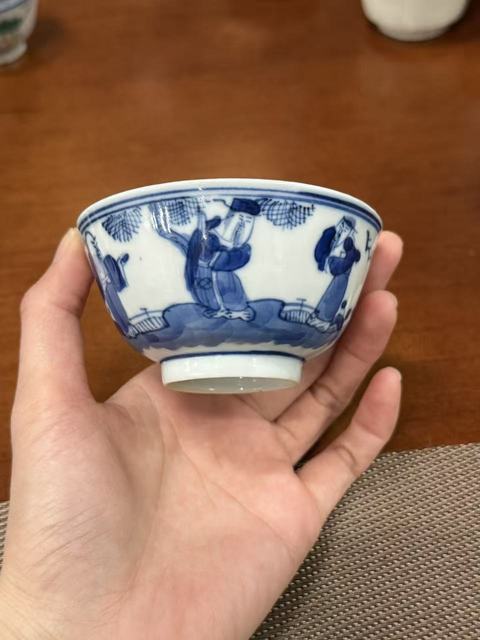 古玩陶瓷青花三星杯真品鑒賞圖