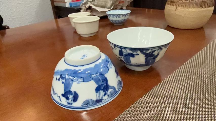 古玩陶瓷青花三星杯真品鑒賞圖