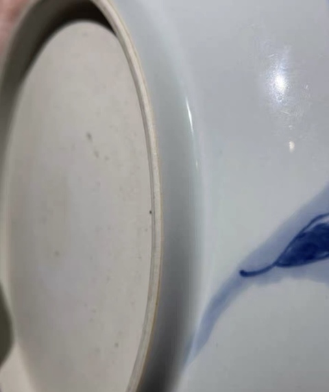 古玩陶瓷青花過墻龍紋盤真品鑒賞圖