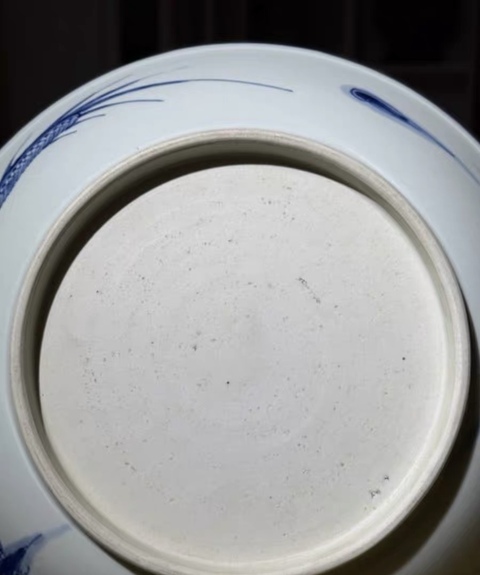 古玩陶瓷青花過墻龍紋盤真品鑒賞圖