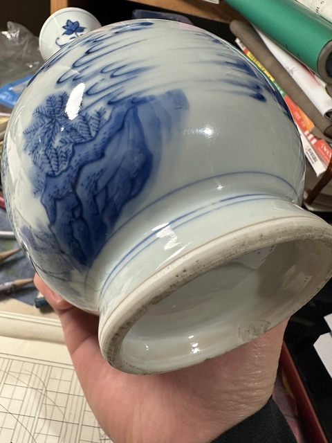 古玩陶瓷明崇禎 青花人物紋膽瓶真品鑒賞圖