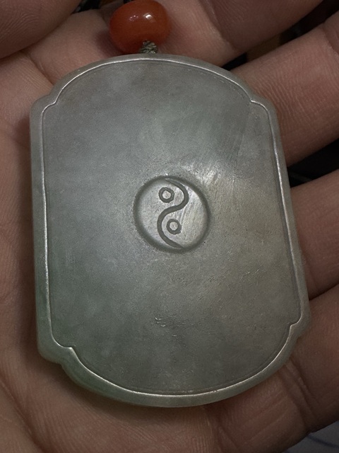 古玩玉器天然翡翠雕“八卦牌”真品鑒賞圖