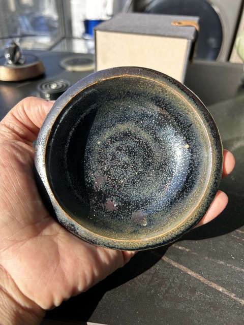 古玩陶瓷宋金耀州窯銀油滴筆洗（油滴）拍賣，當前價格598元