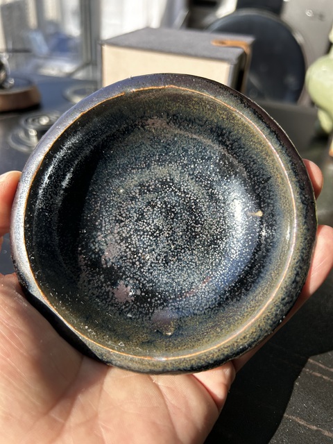 古玩陶瓷宋金耀州窯銀油滴筆洗（油滴）拍賣，當前價格598元