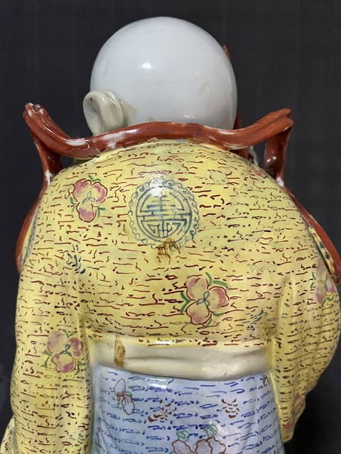 古玩陶瓷粉彩壽星人物大瓷塑拍賣，當前價格788元