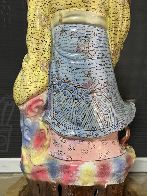 古玩陶瓷粉彩壽星人物大瓷塑拍賣，當前價格788元