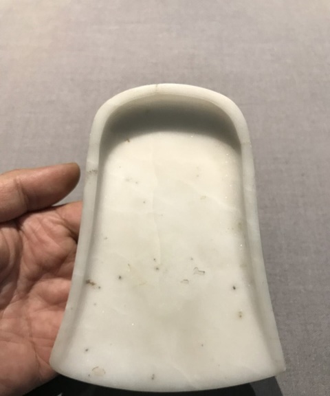 古玩雜項(xiàng)白石箕形硯真品鑒賞圖