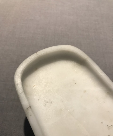 古玩雜項(xiàng)白石箕形硯真品鑒賞圖